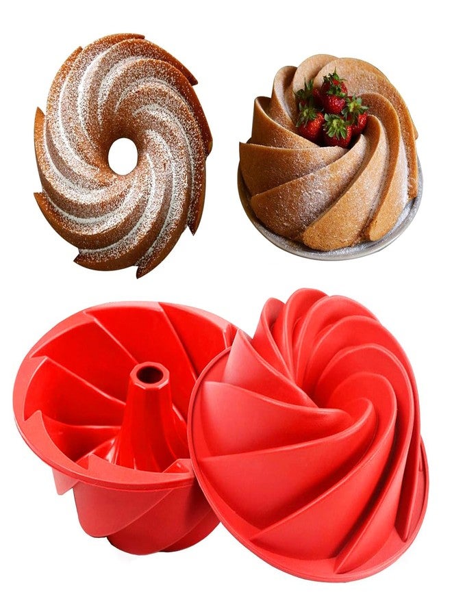 saphe Silicone cake pan, Bakeware Non Stick 10 inch round Cake Pan for making Cake, Jello, Gelatin, Bread, Brownie, Silicone fluted Cake mold - Image 2